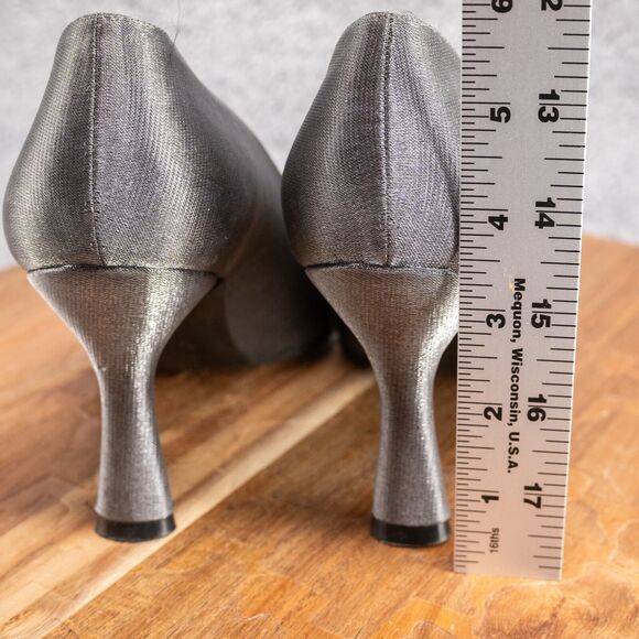 Stuart Weitzman Pewter Jeweled Evening Heel 9.5 B - Picture 7 of 11